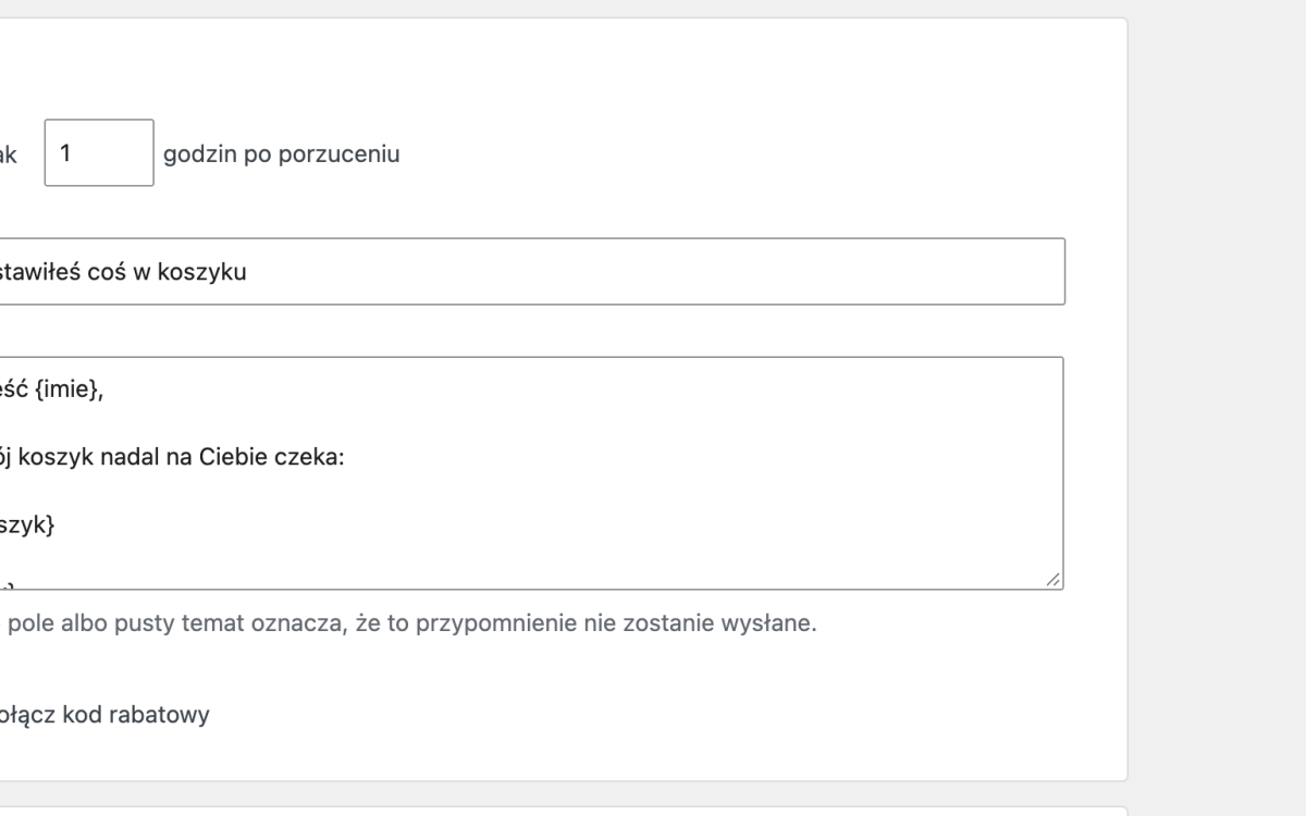 Porzucone koszyki - Seria przypomnień