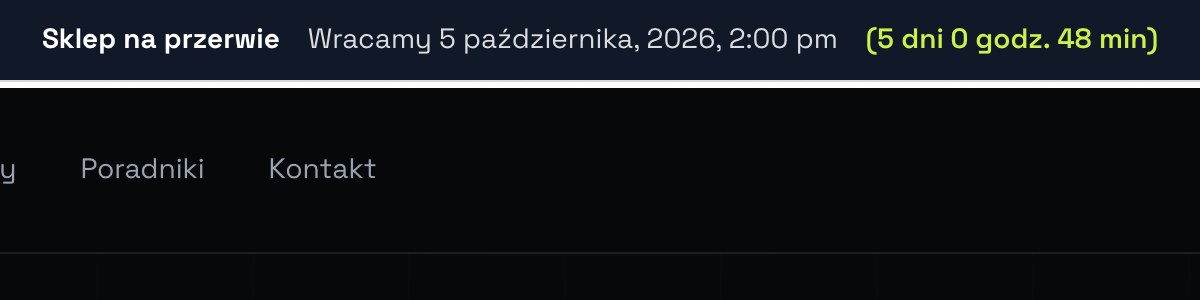 Tryb wakacyjny - pasek z datą powrotu i odliczaniem