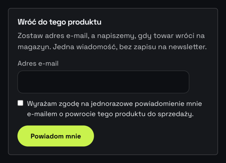 Powiadom o dostępności