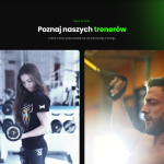 Sekcja zespołu: zdjęcia trenerów obok siebie na ciemnym tle